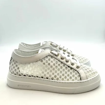 Sneakers Stokton in Rete Bianca art. 111-D H 4cm