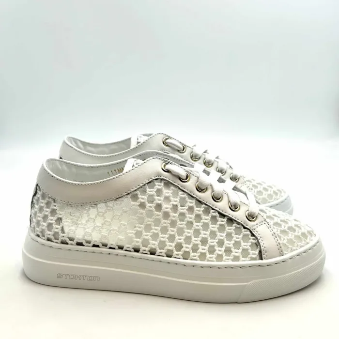 Sneakers Stokton in Rete Bianca art. 111-D H 4cm, foto 1 di 5
