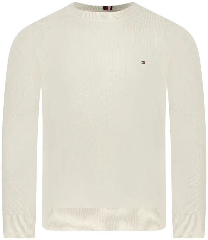 Maglione Girocollo Uomo Tommy Hilfiger Chain Ridge In cotone Panna art. MW0MW33511 AEF, foto 1 di 2
