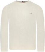 Maglione Girocollo Uomo Tommy Hilfiger Chain Ridge In cotone Panna art. MW0MW33511 AEF