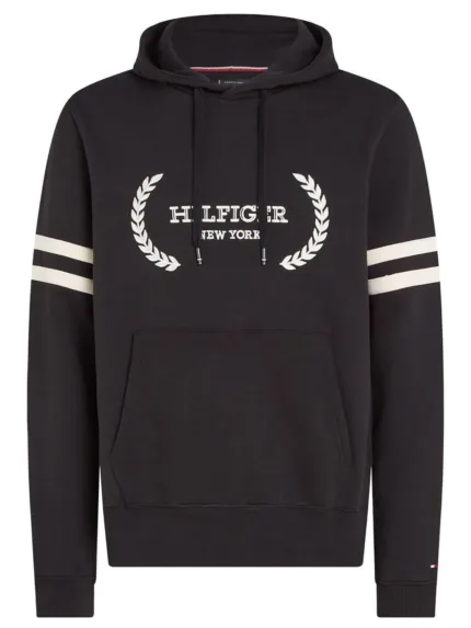 Felpa con Cappuccio Uomo Tommy Hilfiger Laurel Nera art. MW0MW33648 BDS