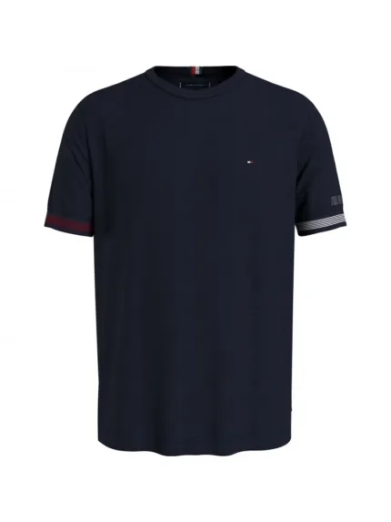 T-Shirt Uomo Regular Fit Tommy Hilfiger Flag Cuff Blu art. MW0MW34430 DW5