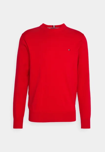 Maglione Girocollo Uomo Tommy Hilfiger In cotone Rosso Acceso art. MW0MW21316 XND