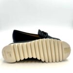Mocassino Luca Grossi In Pelle Blu con Accessorio Catena Zeppa 3 cm art. H434M - immagine 4