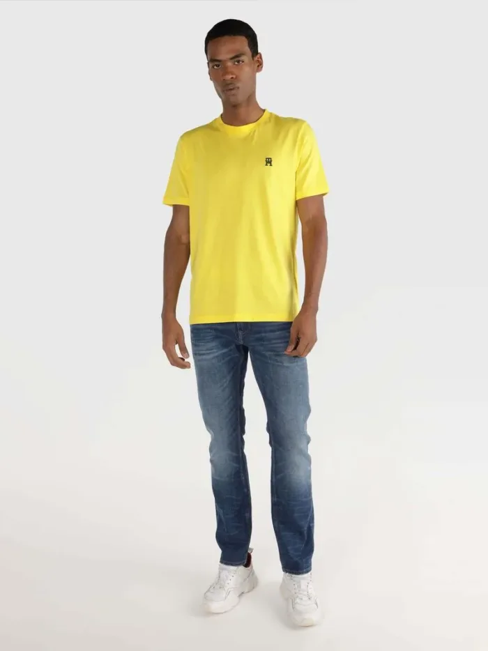 T-Shirt Uomo Regular Fit Tommy Hilfiger Monogram Gialla  art. MW0MW33987 ZGR, foto 1 di 2