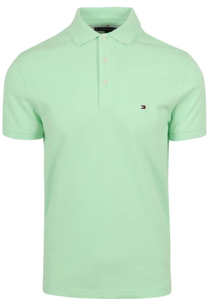 Polo 1985 Slim Fit Manica Corta Uomo Tommy Hilfiger Verde Menta art. MW0MW17771 LXZ, foto 1 di 5