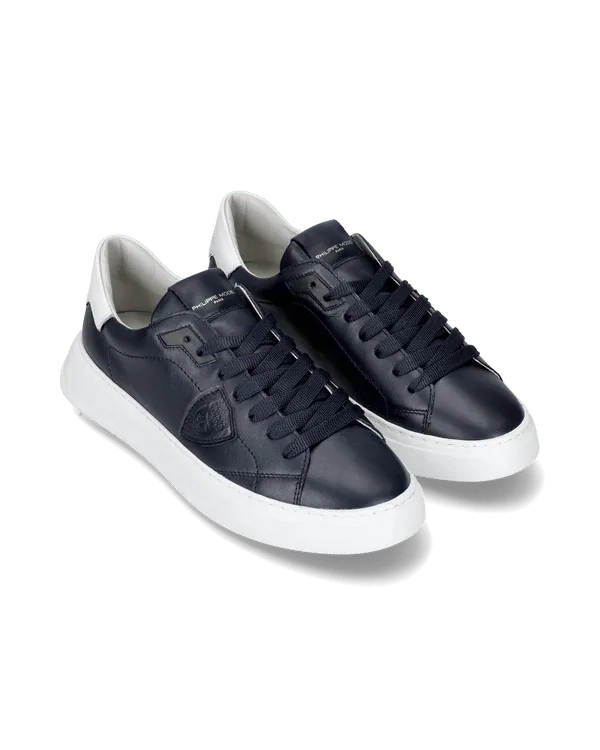 Sneakers Uomo Philippe Model Temple In Pelle Blu Back Bianco cod. BTLU V016, foto 2 di 6