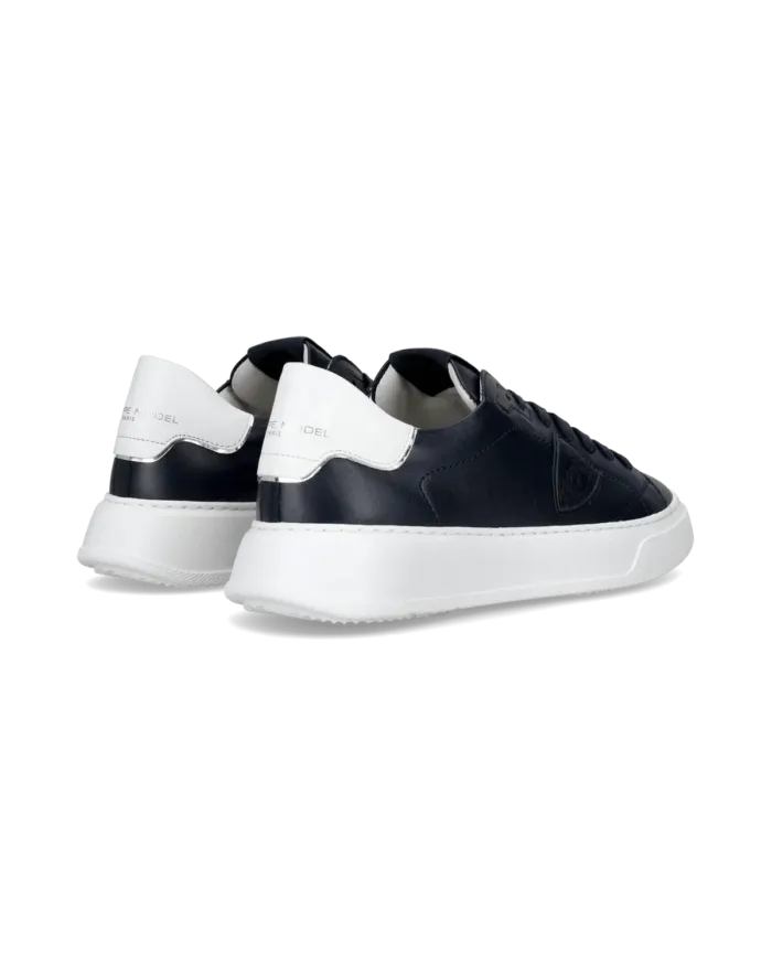 Sneakers Uomo Philippe Model Temple In Pelle Blu Back Bianco cod. BTLU V016, foto 6 di 6