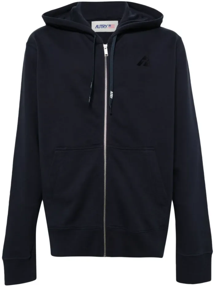 Felpa con Zip e Cappuccio Uomo Autry Blu con Logo ricamato art. HOPM 574B, foto 1 di 6