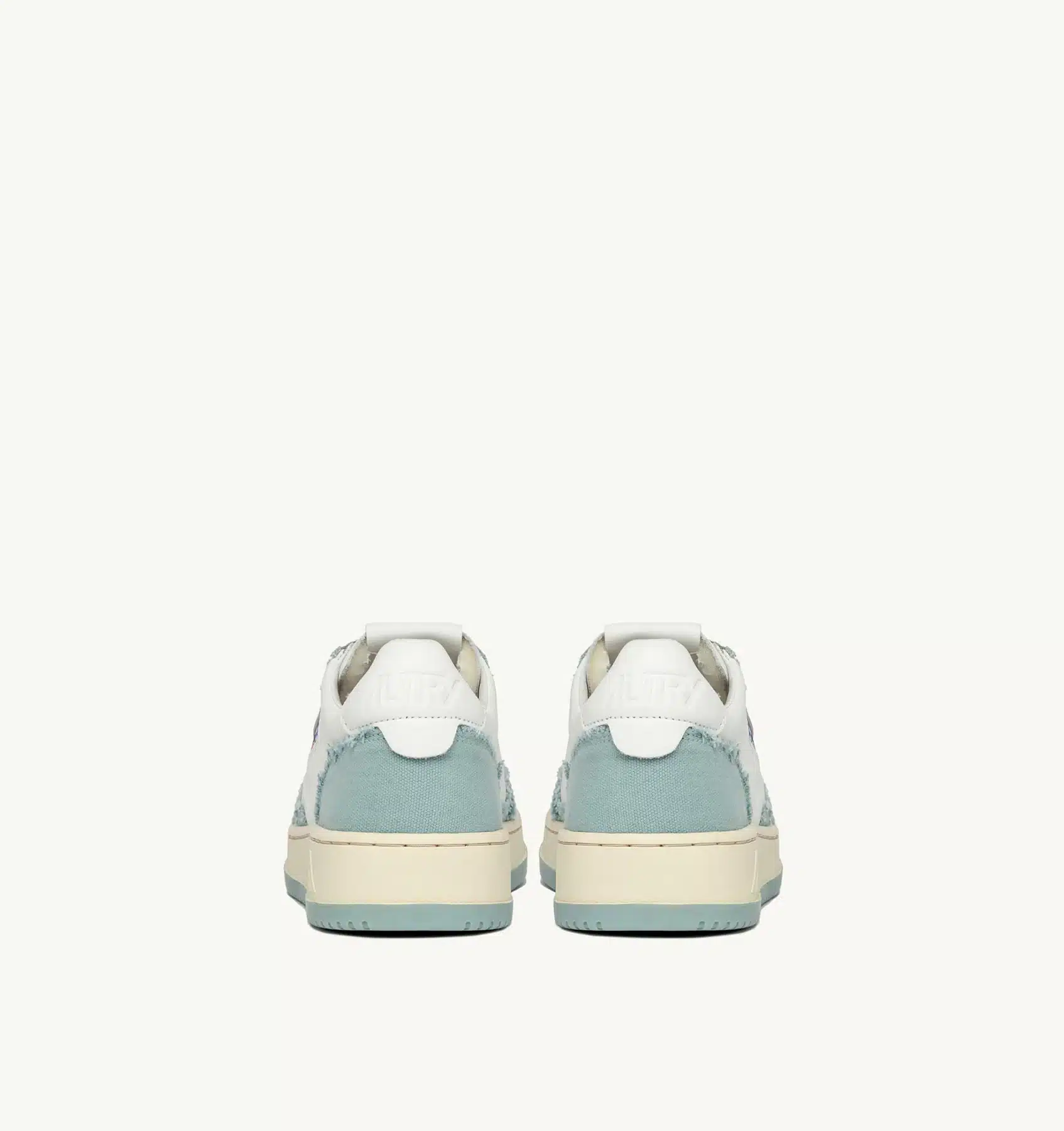 Sneaker Donna autry Medalist Low Bicolor in Pelle bianca e Tela Verde Acqua mod. AULW CB12 - immagine 3