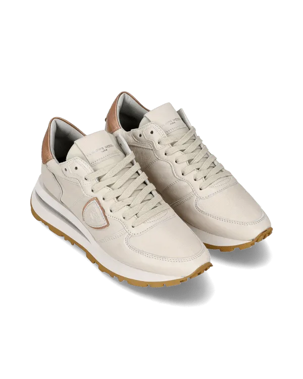 Sneakers Donna Philippe Model Tropez Haute In Pelle Beige E Dettagli Rame cod. TKLD WW02, foto 2 di 6