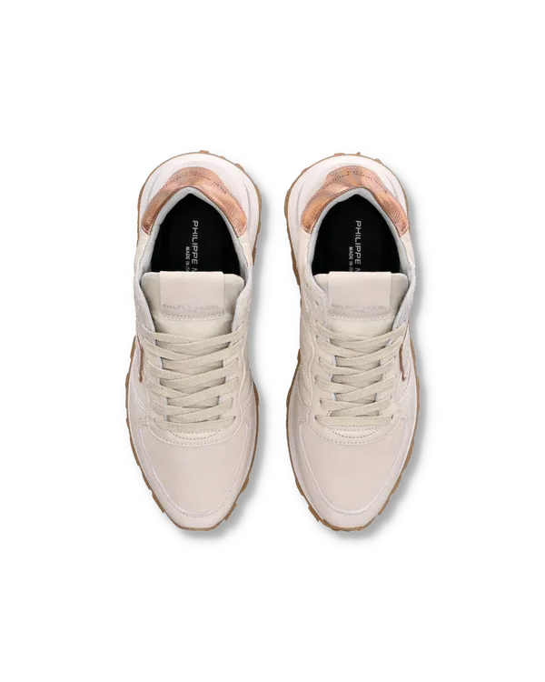 Sneakers Donna Philippe Model Tropez Haute In Pelle Beige E Dettagli Rame cod. TKLD WW02, foto 5 di 6