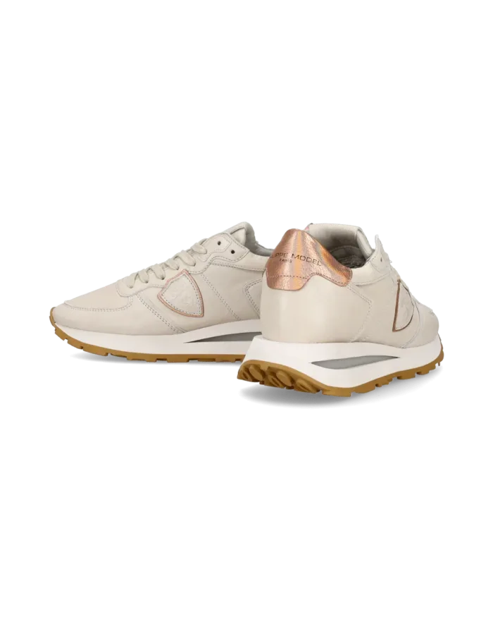 Sneakers Donna Philippe Model Tropez Haute In Pelle Beige E Dettagli Rame cod. TKLD WW02, foto 3 di 6