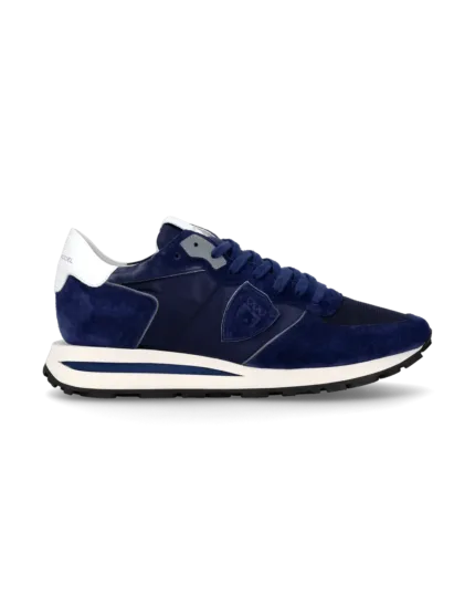 Sneakers Uomo Philippe Model Tropez Haute In Camoscio Blu cod. TKLU W005