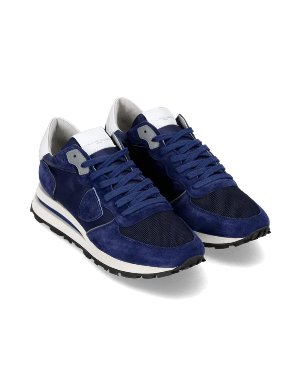 Sneakers Uomo Philippe Model Tropez Haute In Camoscio Blu cod. TKLU W005, foto 2 di 6