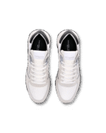 Sneakers Uomo Philippe Model Tropez Haute In Camoscio Bianco cod. TKLU W007 - immagine 4