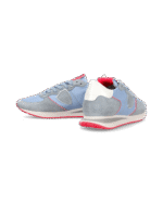 Sneakers Donna Philippe Model Tropez In Camoscio Azzurro e Dettagli Fucsia cod. TZLD WN70 - immagine 3