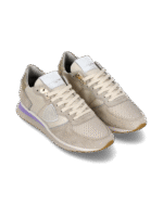 Sneakers Donna Philippe Model Tropez In Camoscio Beige e Dettagli Glicine cod. TZLD WN74 - immagine 2
