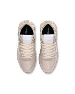 Sneakers Donna Philippe Model Tropez In Camoscio Beige e Dettagli Glicine cod. TZLD WN74 - immagine 6