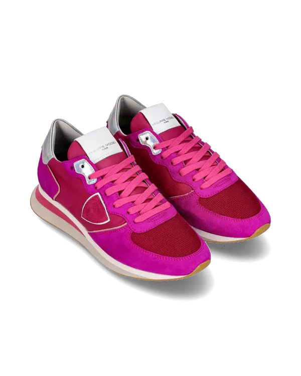 Sneakers Donna Philippe Model Tropez In Camoscio Fucsia cod. TZLD WN76, foto 2 di 5