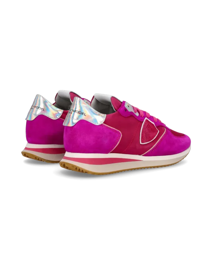 Sneakers Donna Philippe Model Tropez In Camoscio Fucsia cod. TZLD WN76, foto 5 di 5