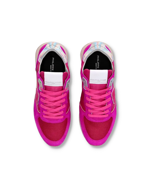 Sneakers Donna Philippe Model Tropez In Camoscio Fucsia cod. TZLD WN76, foto 4 di 5