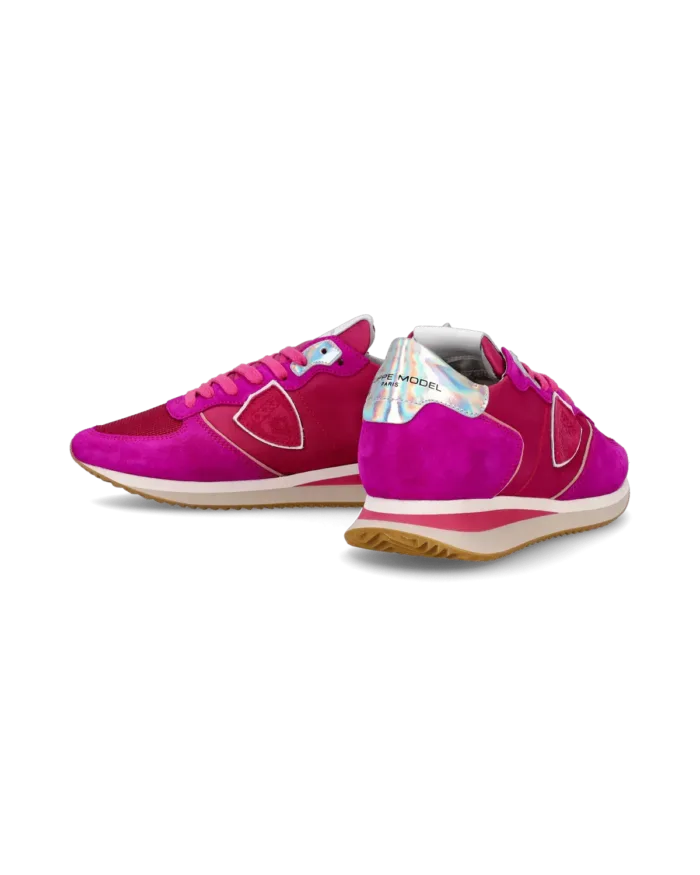 Sneakers Donna Philippe Model Tropez In Camoscio Fucsia cod. TZLD WN76, foto 3 di 5