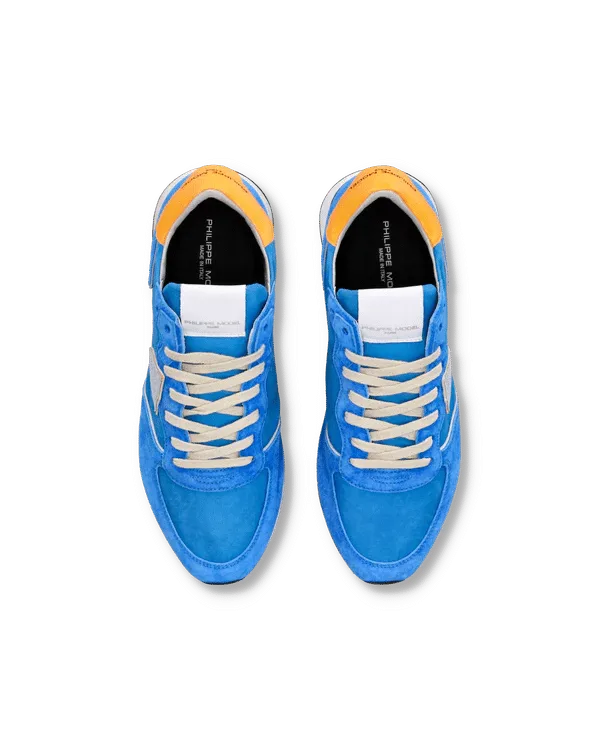 Sneakers Uomo Philippe Model Trpx Tropez In Camoscio Blu Elettrico cod. TZLU WN77, foto 3 di 5