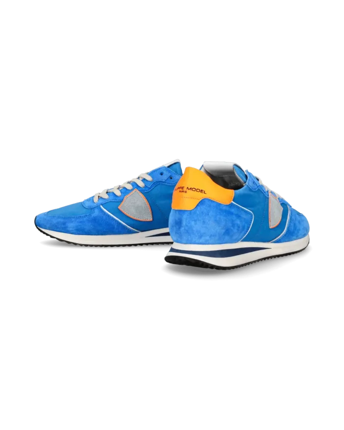 Sneakers Uomo Philippe Model Trpx Tropez In Camoscio Blu Elettrico cod. TZLU WN77, foto 5 di 5