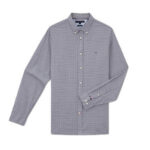 Camicia Uomo Tommy Hilfiger  Micro Check Bianco Nero art. MW0MW33764 OMS