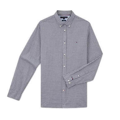 Camicia Uomo Tommy Hilfiger  Micro Check Bianco Nero art. MW0MW33764 OMS