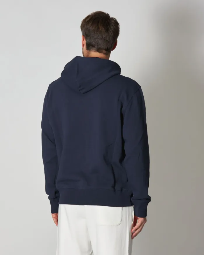 Felpa con Zip e Cappuccio Uomo Autry Blu con Logo ricamato art. HOPM 574B, foto 5 di 6