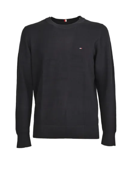 Maglione Girocollo Uomo Tommy Hilfiger Chain Ridge In cotone Blu art. MW0MW33511 DW5