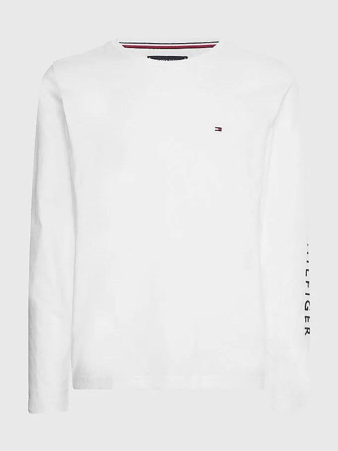 T-Shirt Maniche Lunghe Uomo Slim Fit Tommy Hilfiger Bianca art. MW0MW09096 YBR, foto 1 di 2
