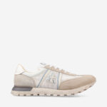 Sneakers Premiata Uomo In Camoscio Avorio e Dettagli In rete Traforata Bianca art. Johnlow 6798