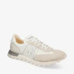 Sneakers Premiata Uomo In Camoscio Avorio e Dettagli In rete Traforata Bianca art. Johnlow 6798 - immagine 2