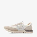 Sneakers Premiata Uomo In Camoscio Avorio e Dettagli In rete Traforata Bianca art. Johnlow 6798 - immagine 6