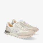 Sneakers Premiata Uomo In Camoscio Avorio e Dettagli In rete Traforata Bianca art. Johnlow 6798 - immagine 5