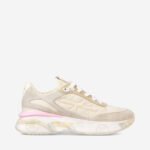Sneakers Premiata Donna In Camoscio Beige con dettagli Rosa art. Moerund 6737G