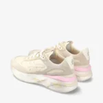 Sneakers Premiata Donna In Camoscio Beige con dettagli Rosa art. Moerund 6737G - immagine 4