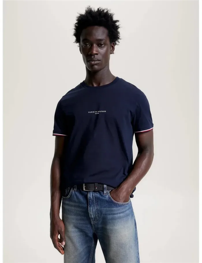 T-Shirt Uomo Slim Fit Tommy Hilfiger Blu art. MW0MW32584 DW5, foto 2 di 2