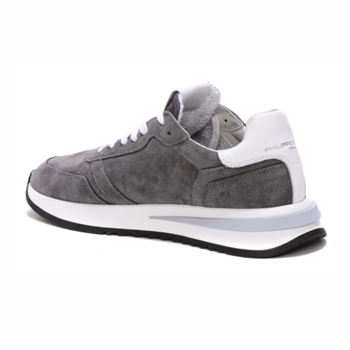 Sneaker Uomo Philippe Model New Tropez 2.1 in camoscio Grigio Antracite art. TYLU DL14, foto 3 di 4