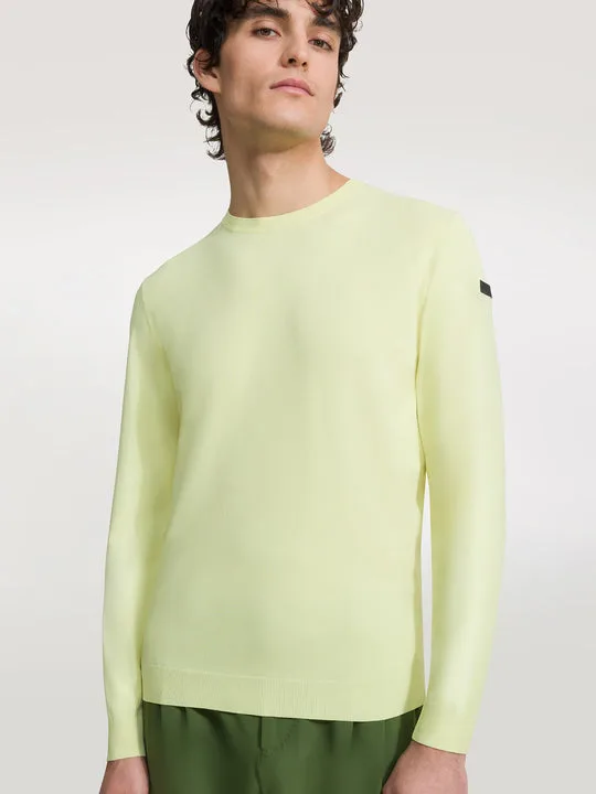 Maglioncino Girocollo Estivo RRD Maxell Round Knit Giallo Maca Art. 24106 Col 32, foto 3 di 3