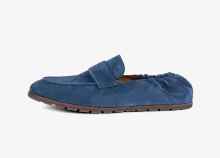 Mocassino Slip On Uomo Barrett In Camoscio Blu con Fondo Gomma  Art. 241U038.2