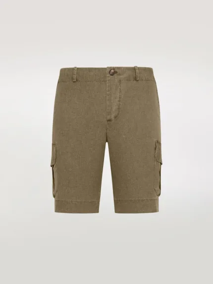 Bermuda In lino Verde RRD Linè Cargo Short Pant Art. 24332 Col 22