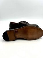 Stringata Uomo Doucal's In Pelle Intrecciata Testa Di Moro Con Fondo Cuoio Art. DU3142PH0EUY195TM00 - immagine 5