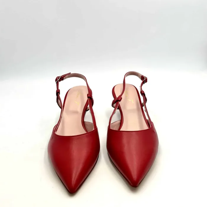 Slingback Anna F in Nappa Rossa, Tacco 5 cm art. 1410, foto 2 di 5