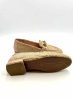 Mocassino Lorenzo Mari con Morsetto in Rafia Naturale Tacco 2 cm art. Calla 04 - immagine 5