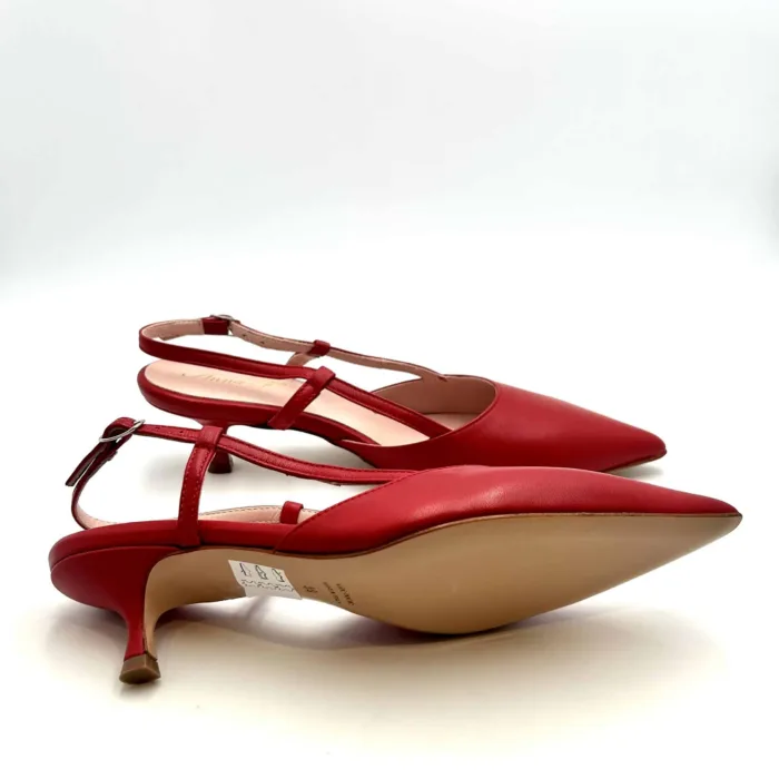 Slingback Anna F in Nappa Rossa, Tacco 5 cm art. 1410, foto 5 di 5
