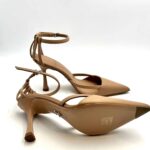 Sandalo con Braccialetto Alla Caviglia Sergio Levantesi in Nappa Beige, Tacco  10 cm art. DEA4 - immagine 5
